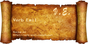 Verb Emil névjegykártya